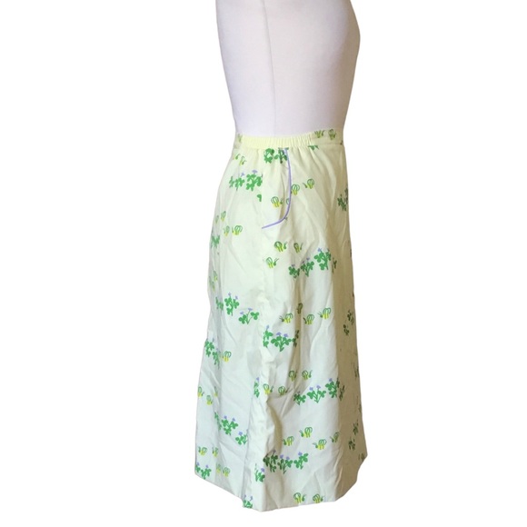 Vintage 70’s The Vested Gentress Yellow Floral Lined Skirt - Picture 2 of 12